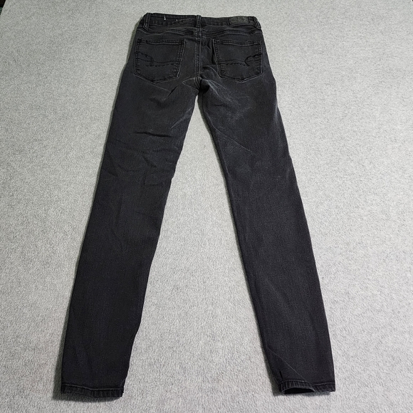 American Eagle Hi Rise Jegging Womens Size 2 Long Black Stretch Denim Jeans - Picture 10 of 16